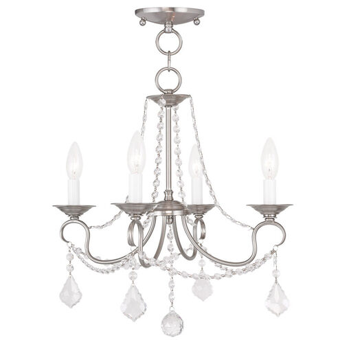 Pennington 4 Light 18 inch Brushed Nickel Convertible Mini Chandelier/Ceiling Mount Ceiling Light