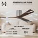 Atlas Irene-3H 60 inch Brushed Nickel with Walnut Tone Blades Ceiling Mount Paddle Fan, Flush Mounted
