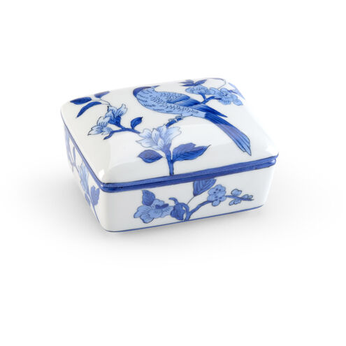 Chelsea House 5 inch Blue/White Glaze Decorative Box, Medium
