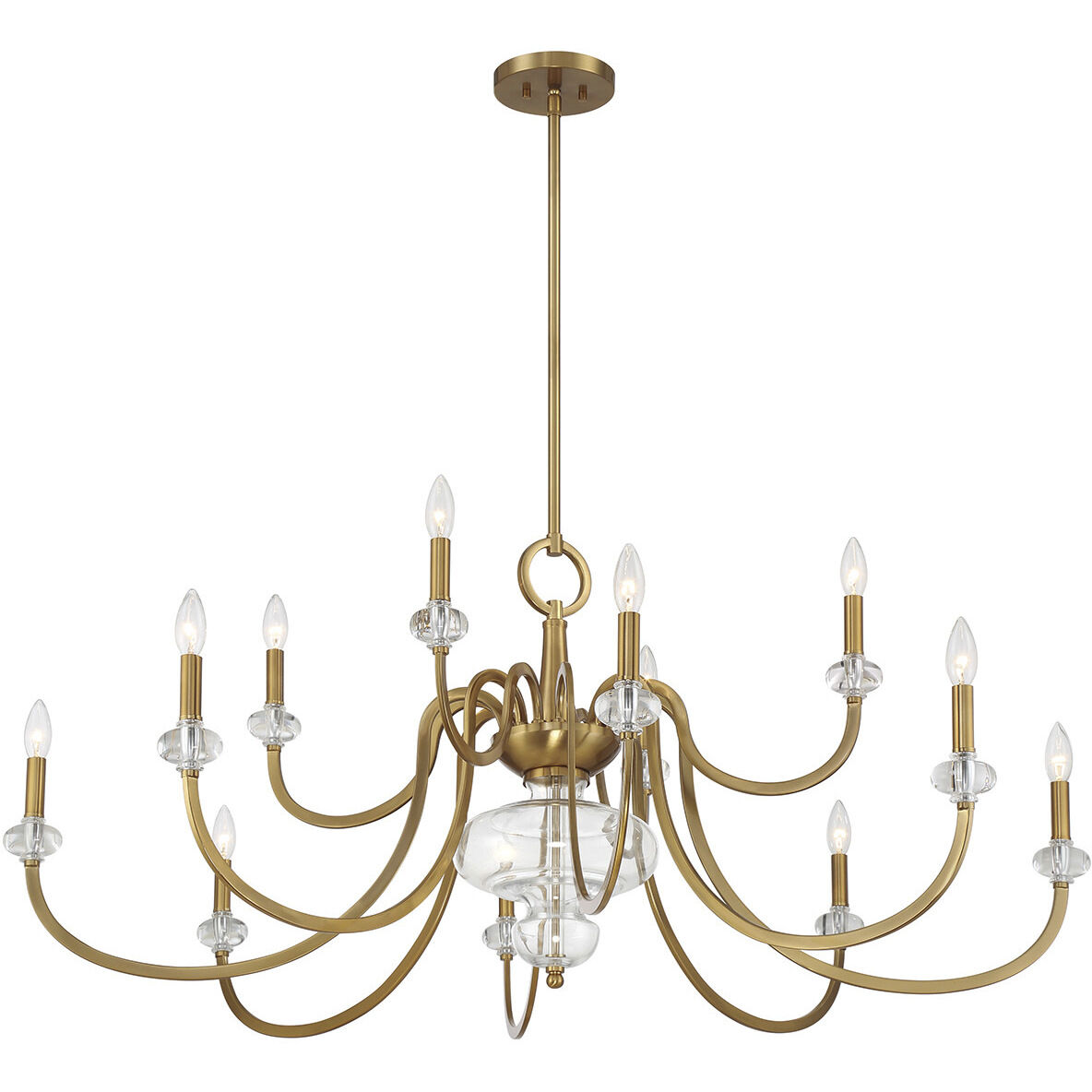 Bergdorf 12 Light 49.5 inch Warm Brass Chandelier Ceiling Light