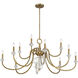 Bergdorf 12 Light 49.5 inch Warm Brass Chandelier Ceiling Light
