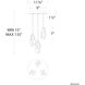 Beyond Martini LED 12 inch Aged Brass Multi-Light Pendant Ceiling Light in Optic, Beyond