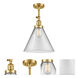 Franklin Restoration X-Large Cone 1 Light 12 inch Satin Gold Semi-Flush Mount Ceiling Light in Clear Glass, Franklin Restoration
