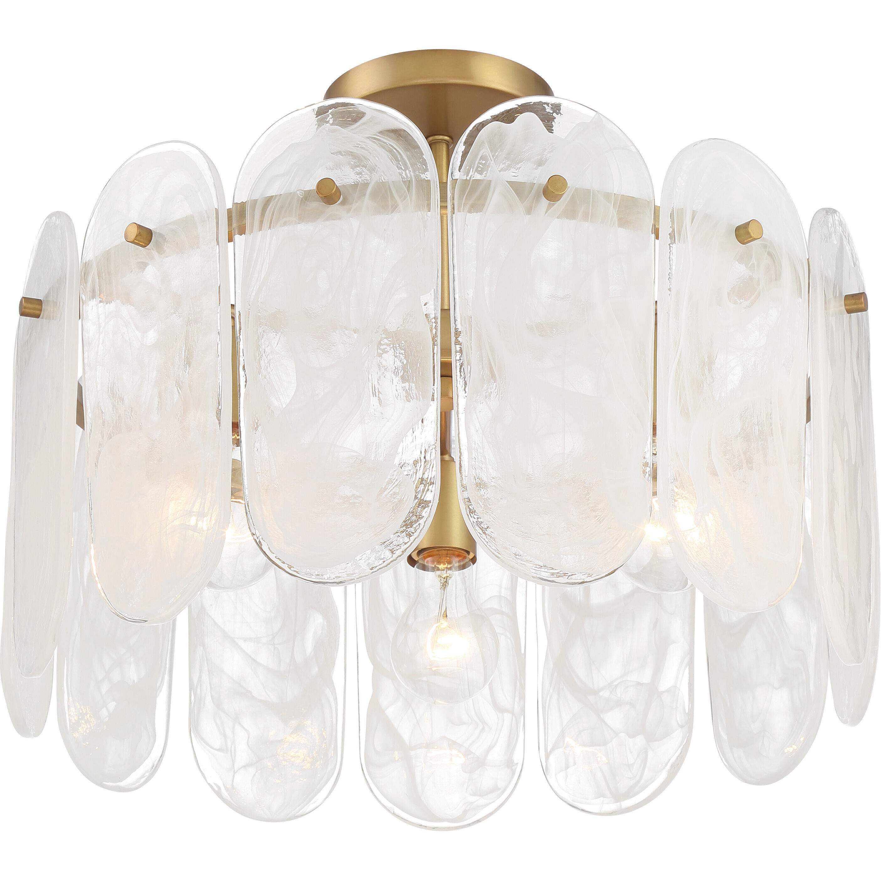 Oldmill 3 Light 18.25 inch Legacy Brass Semi Flush Ceiling Light