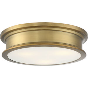 Watkins 3 Light 16 inch Warm Brass Flush Mount Ceiling Light, Essentials