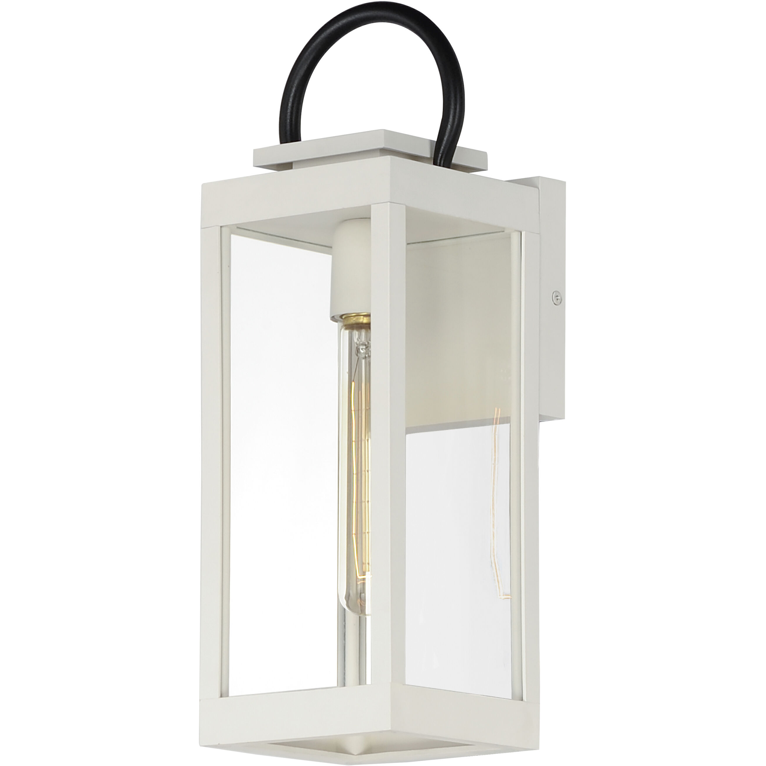 Nassau Vivex 1 Light 16 inch White and Black Outdoor Wall Mount in Clear