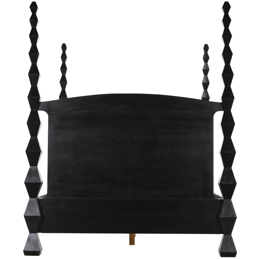 Brancusi Hand Rubbed Black Bed, Queen