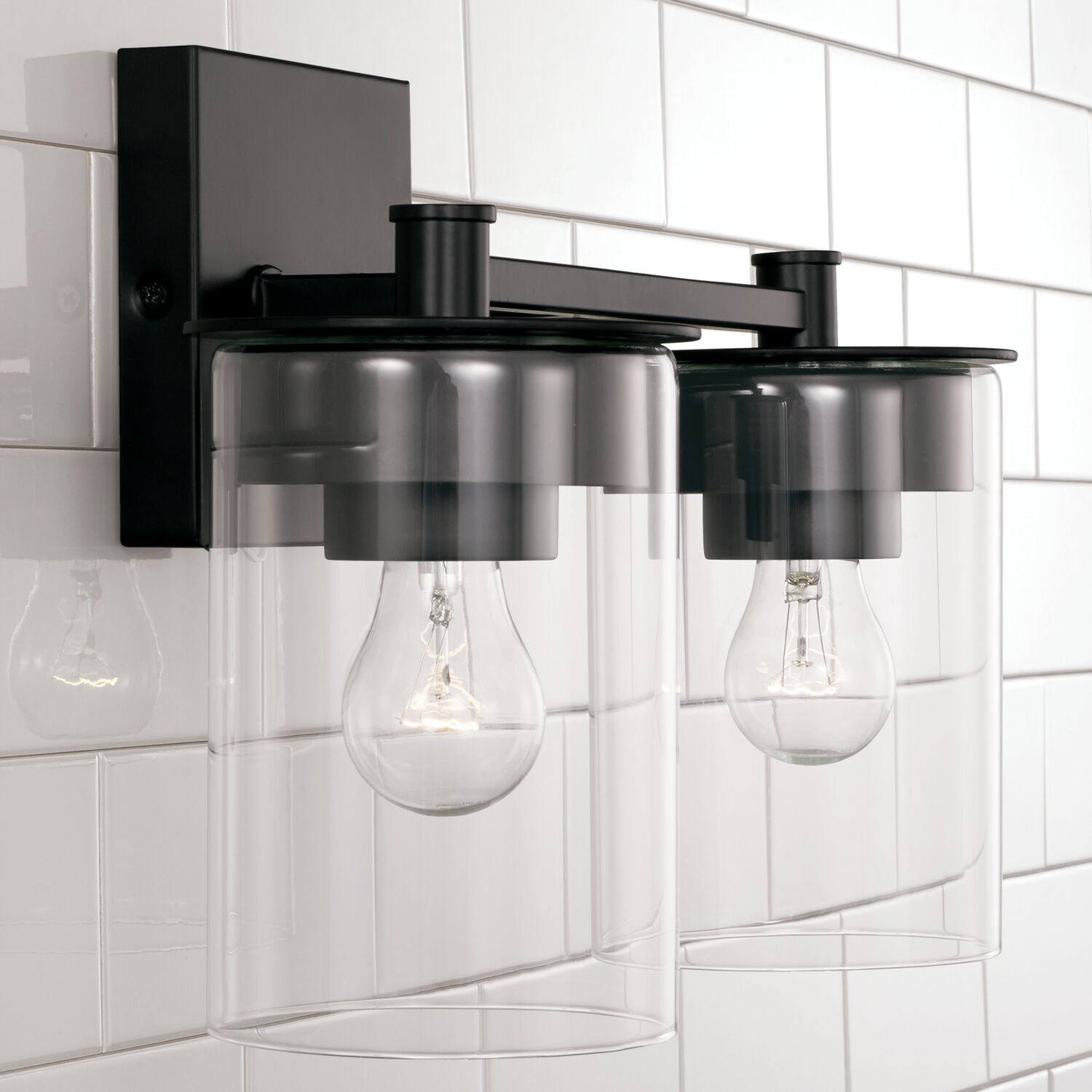 Mason 2 Light 14 inch Matte Black Vanity Light Wall Light