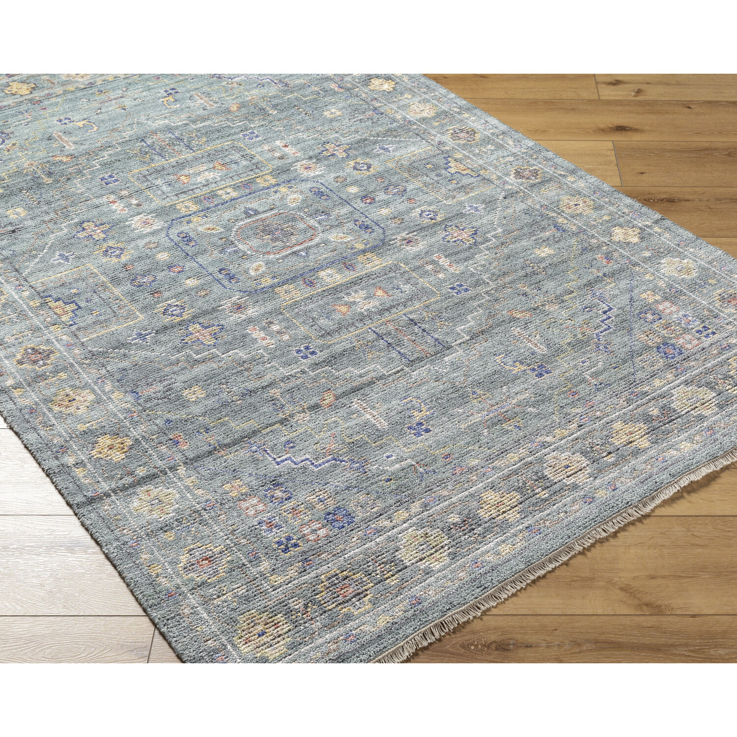 Kushal 90 X 60 inch Slate Rug, Rectangle