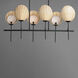 Maldives 6 Light 18 inch Black Chandelier Ceiling Light, Linear