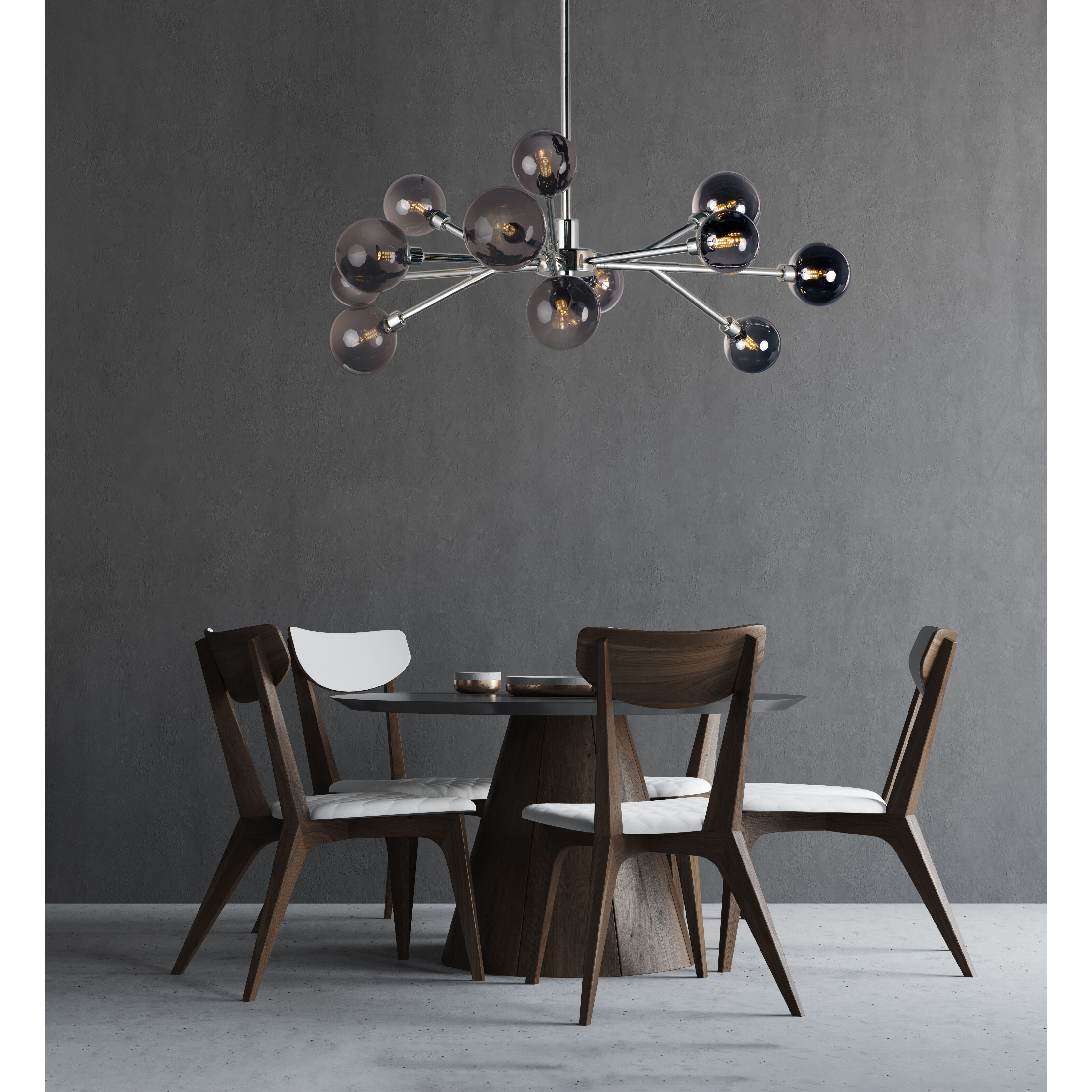 Asteroid LED 41.5 inch Polished Chrome Multi-Light Pendant Ceiling Light