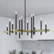 Denmark 12 Light 42 inch Bronze with Antique Brass Accents Foyer Chandelier Ceiling Light