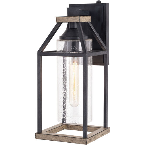 Napier LED 15 inch Forged Black and Rustic Elm Outdoor Wall