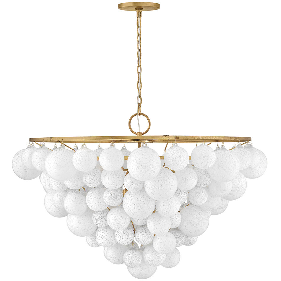 Marabel 10 Light 48 inch Distressed Brass Chandelier Ceiling Light