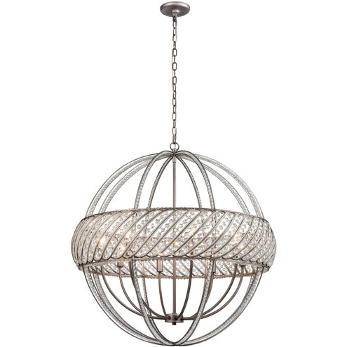 Bradington 8 Light 32 inch Weathered Zinc Chandelier Ceiling Light