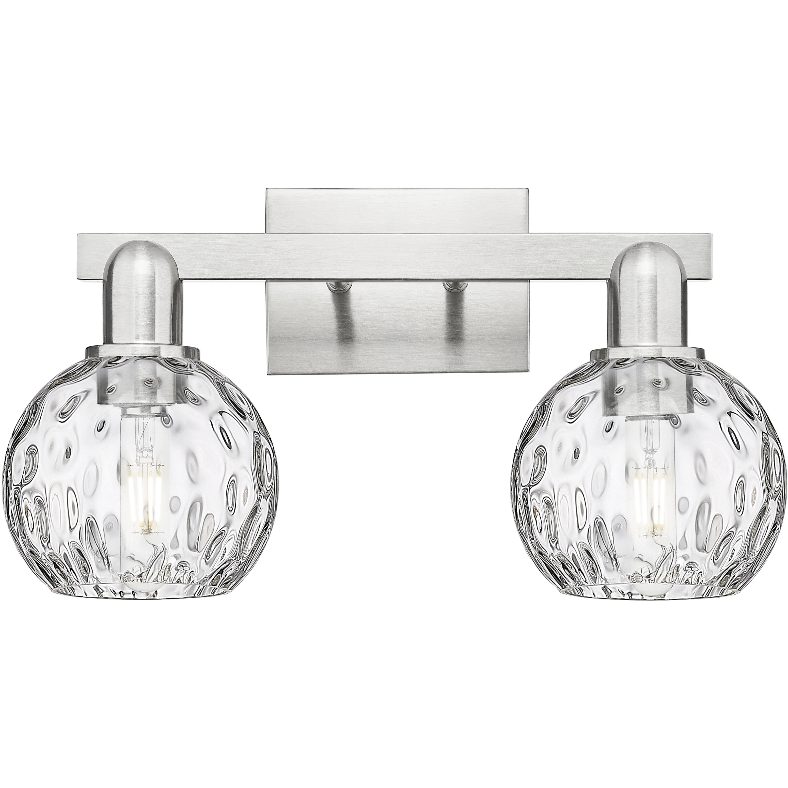 Arcadia Athens Water Glass 2 Light 17 inch Brushed Satin Nickel Bath Vanity Light Wall Light