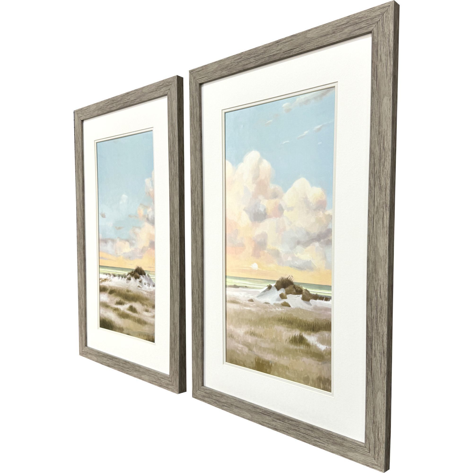 Land and Sea Blue and Pink and Green Framed Art, Propac