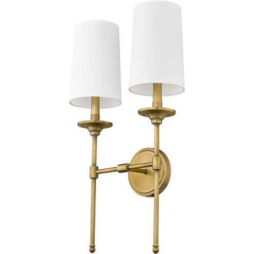 Emily 2 Light 14 inch Rubbed Brass Wall Sconce Wall Light