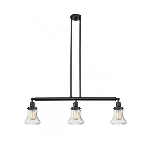 Franklin Restoration Bellmont 3 Light 39 inch Oil Rubbed Bronze Island Light Ceiling Light in Seedy Glass, Franklin Restoration