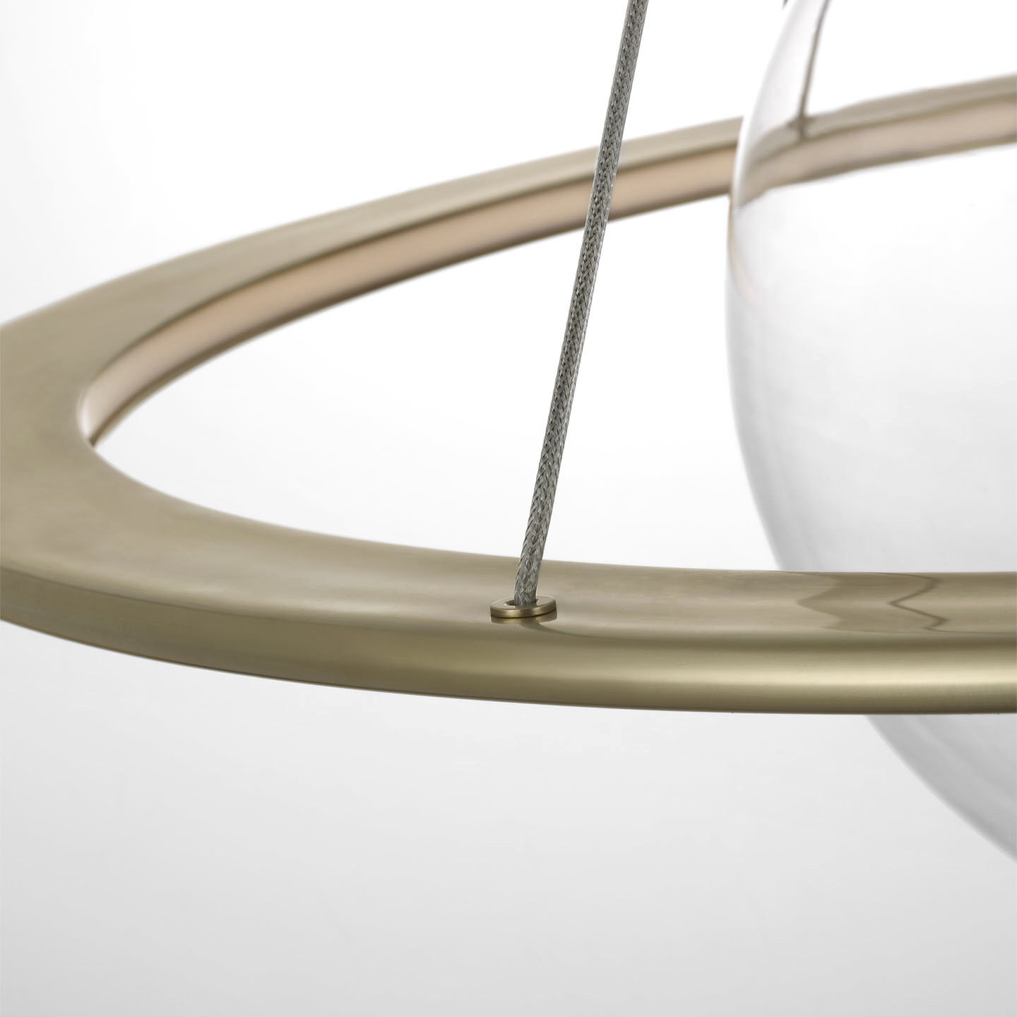 Barbara Barry Cosmos LED 27.5 inch Soft Brass Ring and Orb Chandelier Ceiling Light