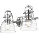 Yep Duncan Vanity Wall Light in Chrome, Clear Glass
