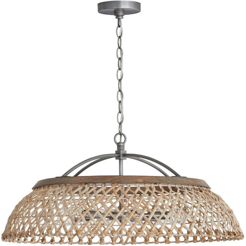Rainey 6 Light 29 inch Grey Wash and Antique Nickel Pendant Ceiling Light