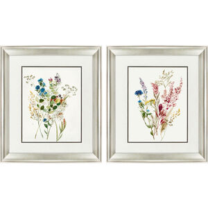 Delicate Flowers Multi and Green and Brown and Pink Framed Art