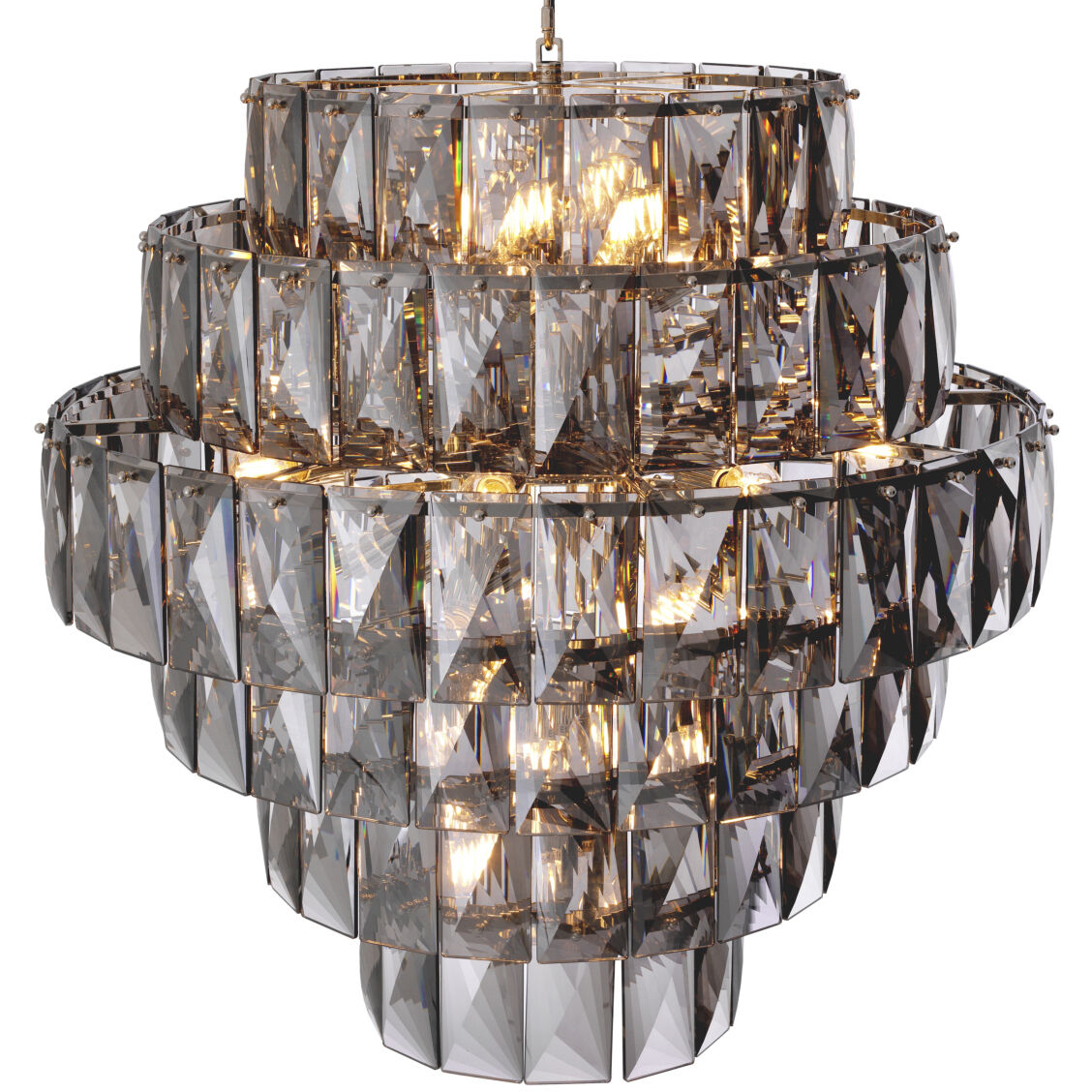 Amazone 26 Light 31.5 inch Nickel Chandelier Ceiling Light in Smoke Crystal Glass, Large