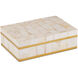 Casey 11 inch Natural/White/Polished Brass Mother-of-Pearl Box