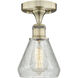 Conesus 1 Light 6 inch Antique Brass Flush Mount Ceiling Light