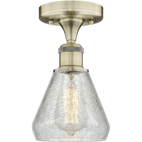 Conesus 1 Light 6 inch Antique Brass Flush Mount Ceiling Light