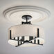 Malen LED 20 inch Black Semi Flush Mount Ceiling Light