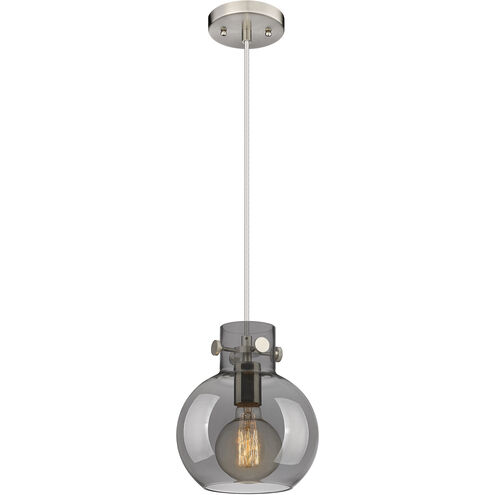 Downtown Urban Newton Sphere 1 Light 8 inch Satin Nickel Mini Pendant Ceiling Light in Plated Smoke
