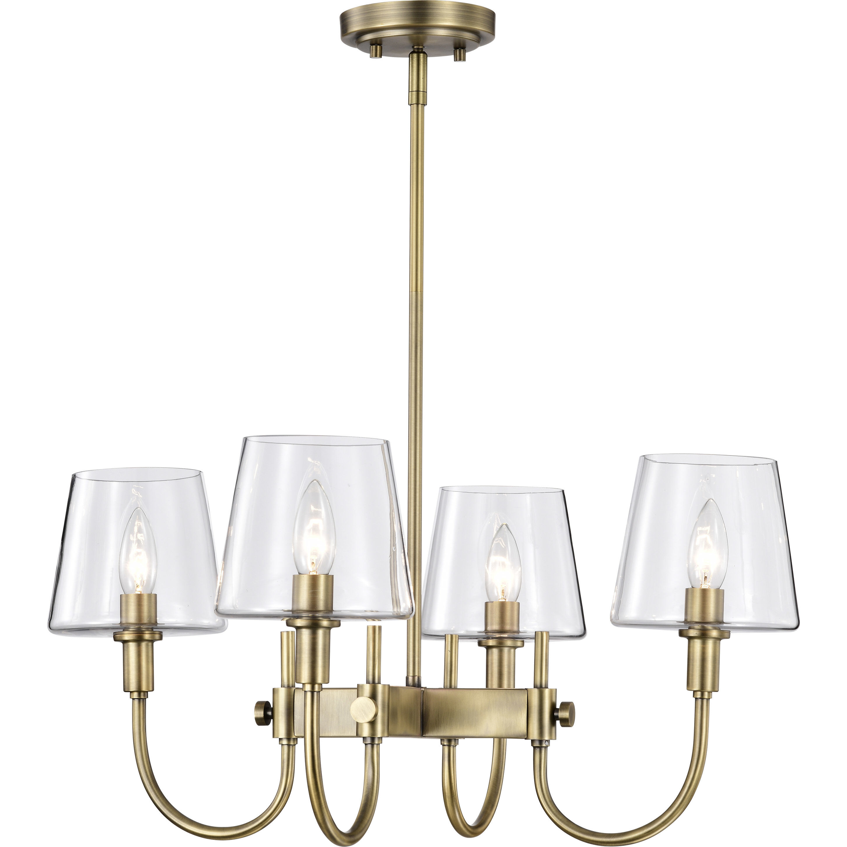 Brookside 4 Light 24 inch Vintage Brass Chandelier Ceiling Light