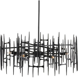 Attingham 6 Light 31.25 inch Satin Black Chandelier Ceiling Light