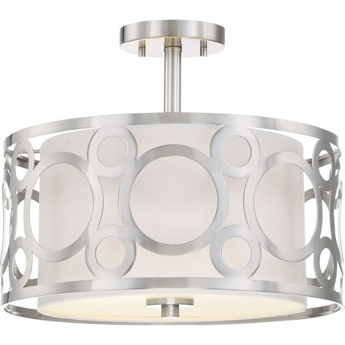 Filigree 2 Light 15 inch Brushed Nickel Semi Flush Mount Ceiling Light