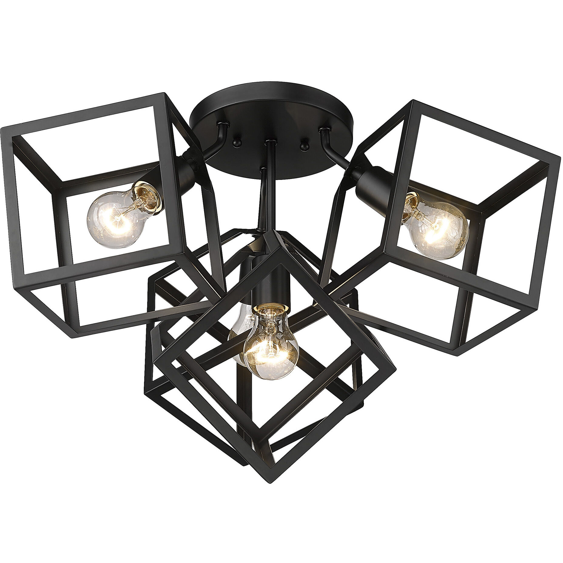 Cassio 4 Light 24 inch Matte Black Semi-Flush Mount Ceiling Light