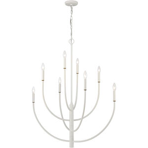 Continuance 8 Light 36 inch White Coral with Satin Brass Chandelier Ceiling Light in White Coral/Satin Brass