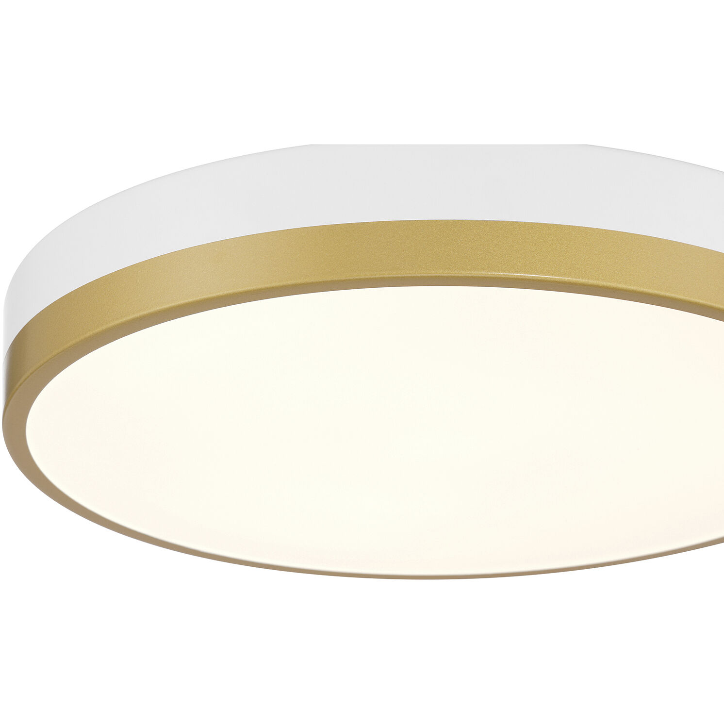 Coco LED 15 inch White and Antique Brushed Brass Flush Mount Ceiling Light