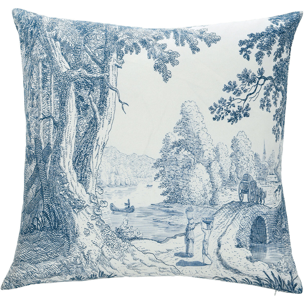 Dann Foley 24 inch Blue and White Decorative Pillow
