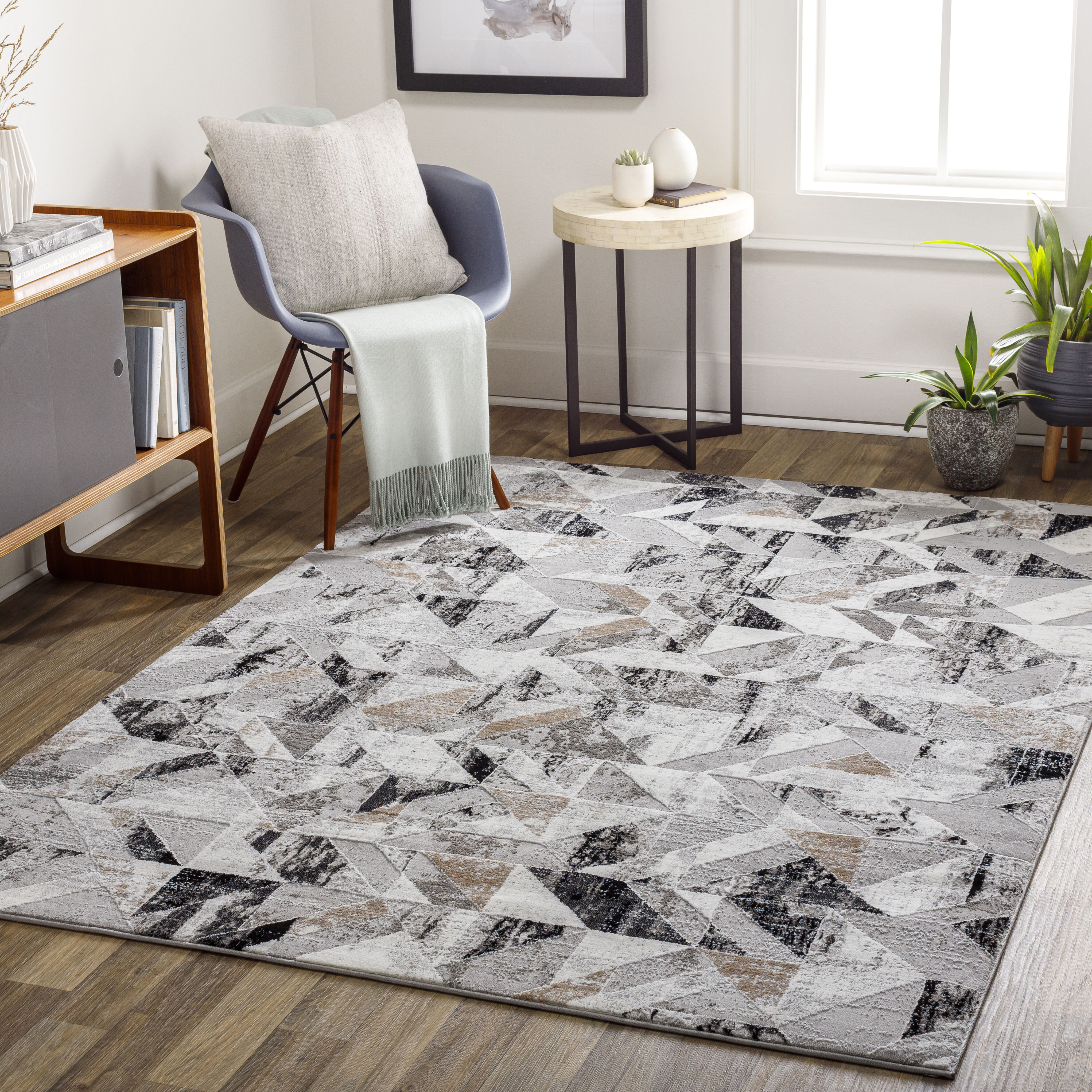 Allegro 120 X 94 inch Light Grey Rug, Rectangle