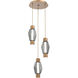 Gem Mandrel 3 Light Chandelier
