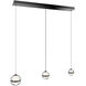 Cyllindra LED 7 inch Black Chrome Chandelier Ceiling Light in Black/Chrome, dweLED