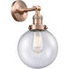 Franklin Restoration Large Beacon LED 8 inch Antique Copper Sconce Wall Light in Seedy Glass, Franklin Restoration