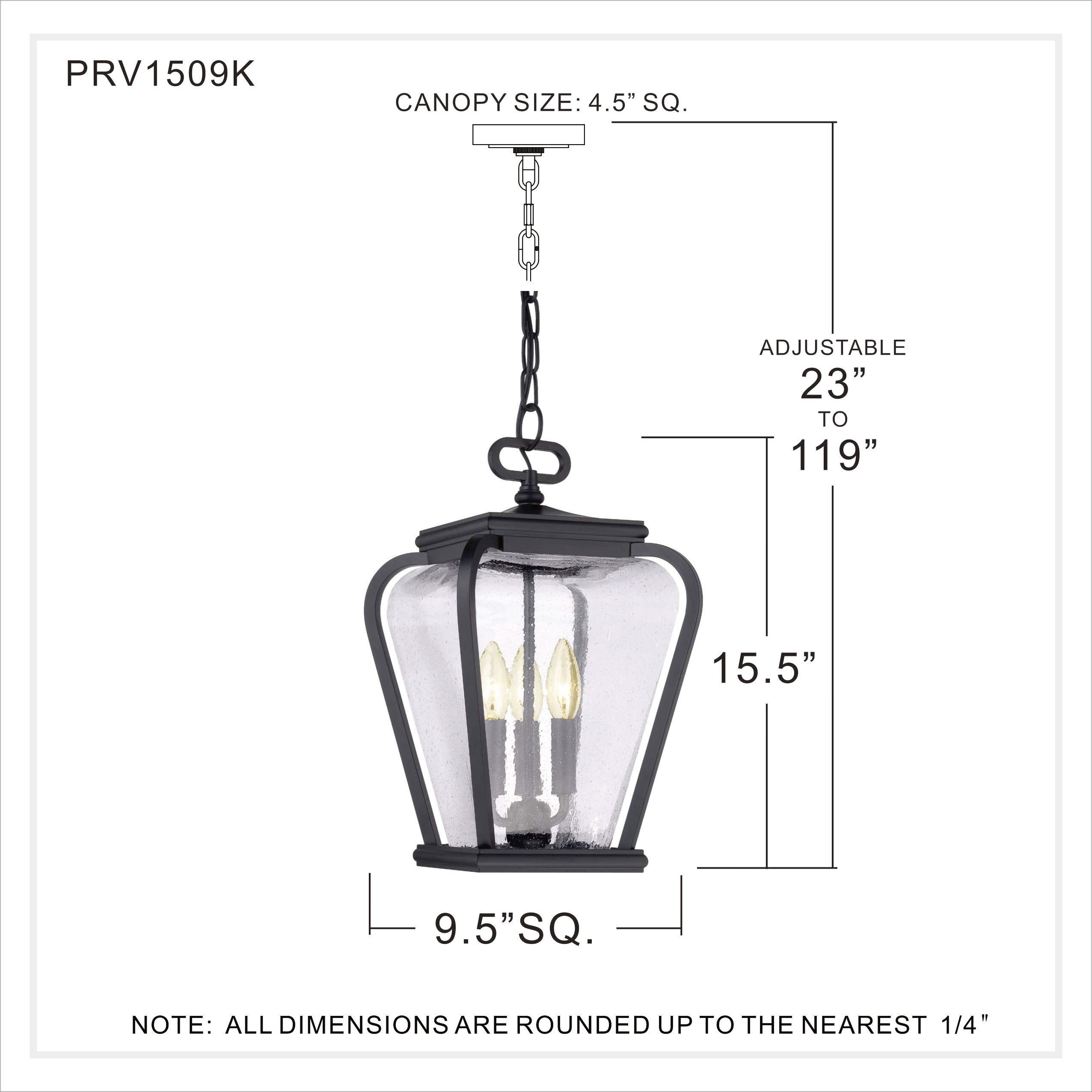 Province 3 Light 10 inch Mystic Black Mini Pendant Ceiling Light, Small