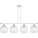 Ballston Athens Water Glass 4 Light 48 inch White and Polished Chrome Island Light Ceiling Light