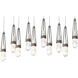 Link 10 Light 44.5 inch Natural Iron Pendant Ceiling Light in Clear with White Threading, Long
