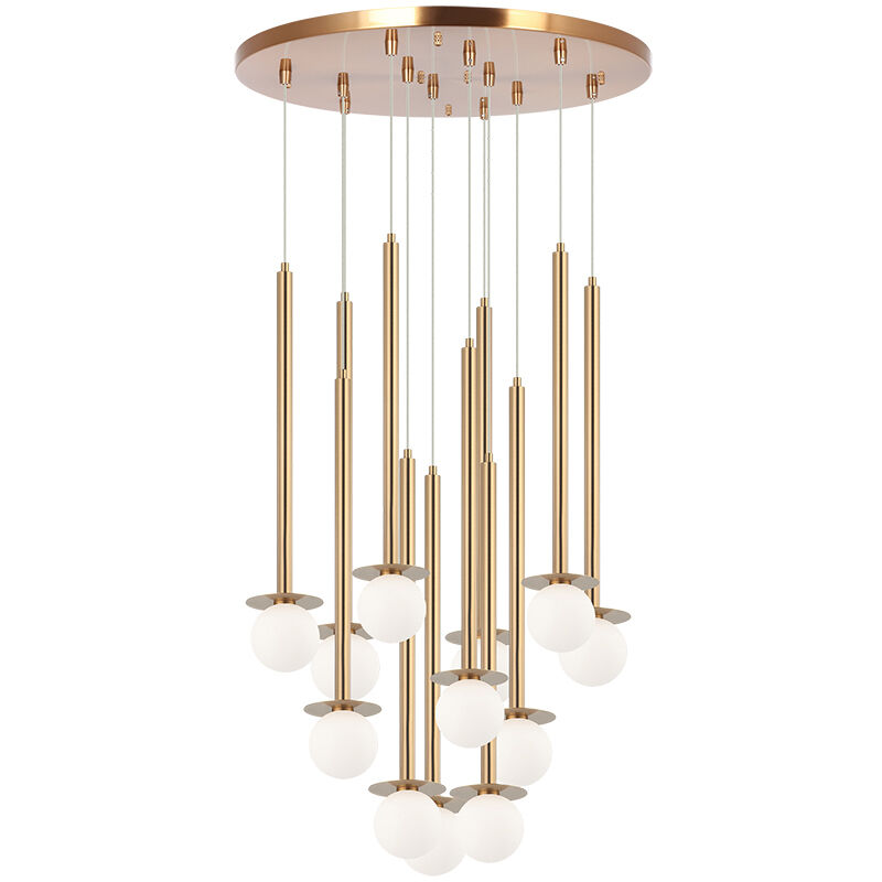 Reigndrop 12 Light 26.4 inch Aged Gold Brass Pendant Ceiling Light