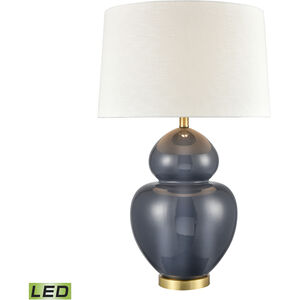 Perry 30 inch 9.00 watt Blue with Brass Table Lamp Portable Light
