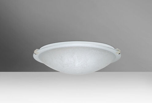 Trio 12 LED 12 inch Polished Nickel Flush Mount Ceiling Light in Stucco Glass